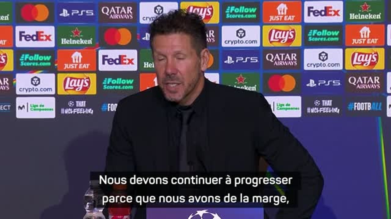 Atlético - Simeone : "Continuer à progresser parce que nous avons de la marge"