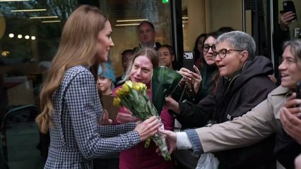 Princess Kate greets crowd after children's charity visit