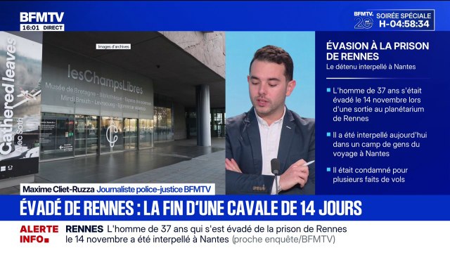 Ce que l'on sait de l'interpellation du détenu évadé à Rennes lors d'une sortie au planétarium