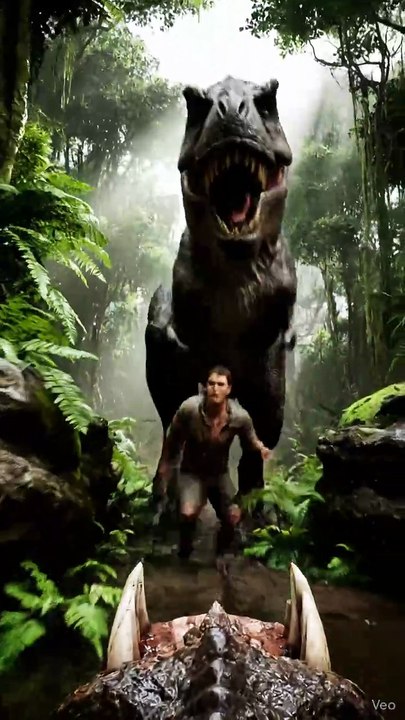 Dinosaur Attack in jungle boy short movie clips