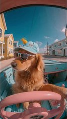 Beautiful Dog Driving A Car, Cutest Moments Captured On Camera.