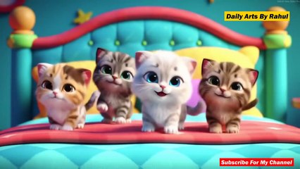 Five Little Kittens Jumping on the Bed _ Nursery Rhymes and Counting Song