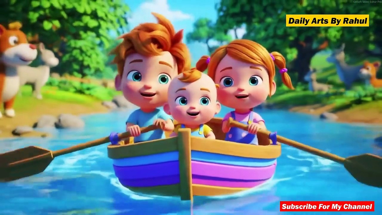 Row Row Row Your Boat with Lyrics _ Nursery Rhymes and Songs