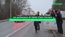 Les enseignants de l'institut Sainte-Claire Verviers manifestent contre les mesures gouvernementales