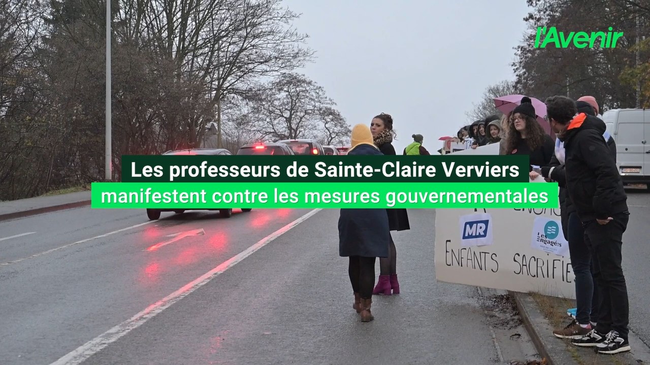 Les enseignants de l'institut Sainte-Claire Verviers manifestent contre les mesures gouvernementales