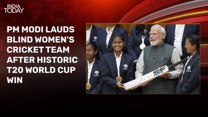 PM Modi meets Indian women's blind cricket team after T20 World Cup victory