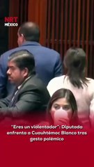 💋 Durante la sesión, Cuauhtémoc Blanco lanzó un beso desde su curul a la diputada Martha Aracely Cruz Jiménez, quien no tardó en confrontarlo: “No deberías ser diputado, eres un violentador.”