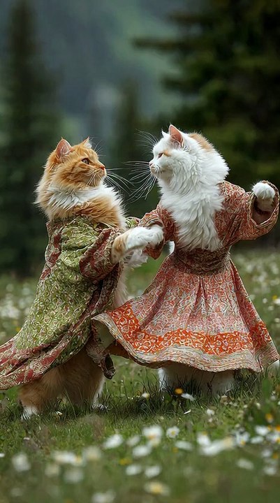 Cats Funny Dance style