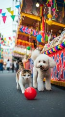 cat and dog funny playing with Ball #cat #funnyvideos #entertaininganimals #funnycat #dog