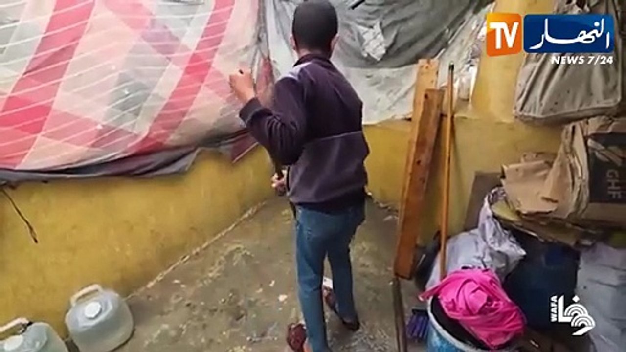 فلسطين: سوء الاحوال الجوية وتواصل العدوان الصهيوني يعمقان من معاناة النازحين بغزة