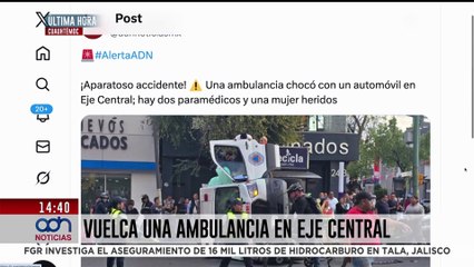 🚨¡Última Hora! Choque de ambulancia en Eje Central deja tres lesionados