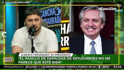 Alberto Fernández no está de acuerdo con el pasillo de Estudiantes