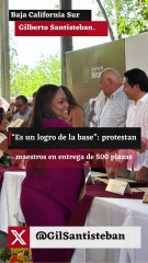 “Es un logro de la base”: protestan maestros en entrega de 500 plazas