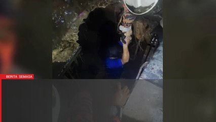 Mendapan tanah: Lelaki cedera terjatuh dalam lubang