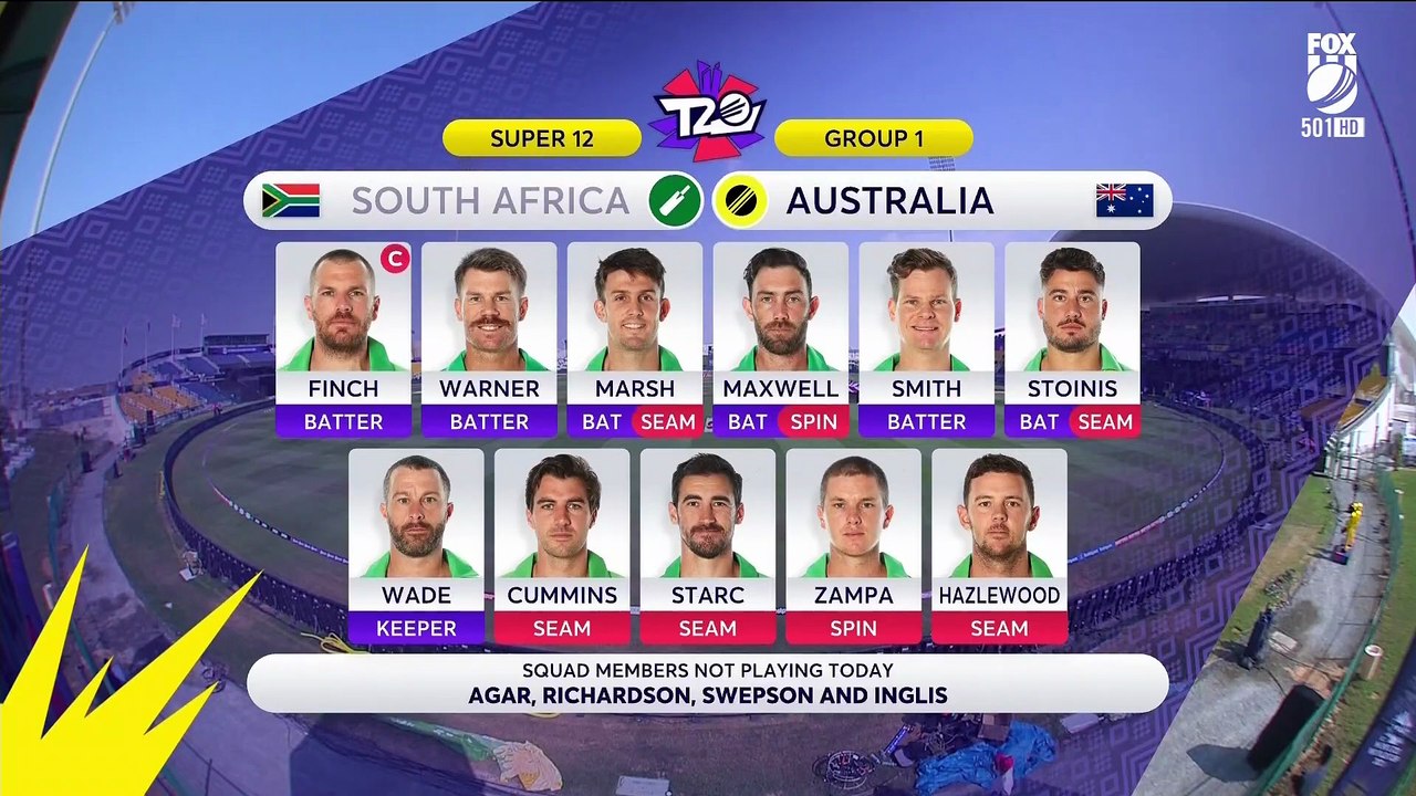 2021 T20 CWC -South Africa vs Australia, 13th Match, Group 1 at Abu Dhabi