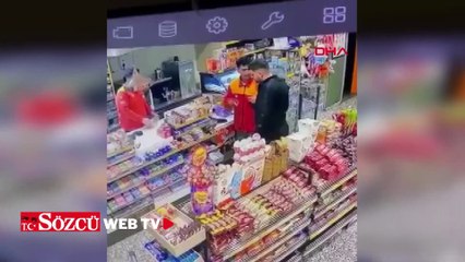 Sarhoş müşteri, çalışanı böyle darbetti