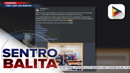 First Lady Liza Araneta-Marcos, iginiit na nakatuon ang pansin sa pagtuturo ng batas sa halip na patulan ang mga pahayag na 'theatrics'