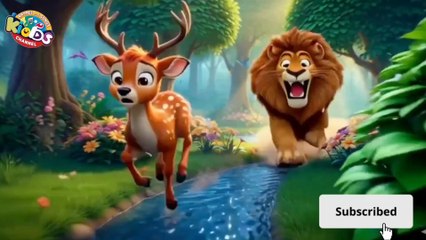 ہِرن اور شیر | The Stag and the Lion | بچوں کی کہانی اور سبق