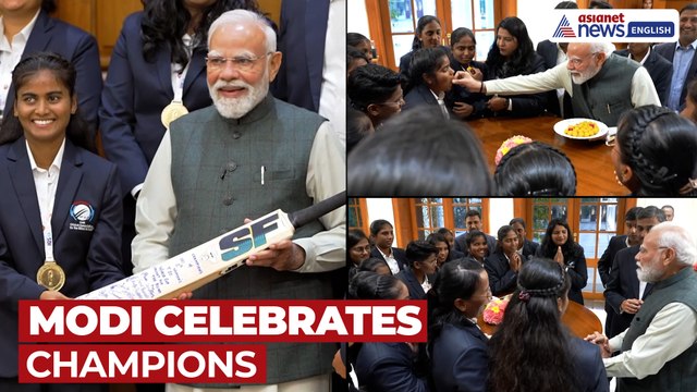 Taste of Victory: PM Modi Shares Sweets With India’s Women’s Blind Cricket World Champions