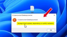 how to fix package failed updates dependency or conflict validation - Notepad text