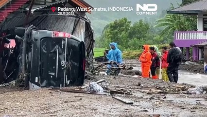 Imágenes aéreas de la devastación por inundaciones súbitas y deslizamientos en Indonesia