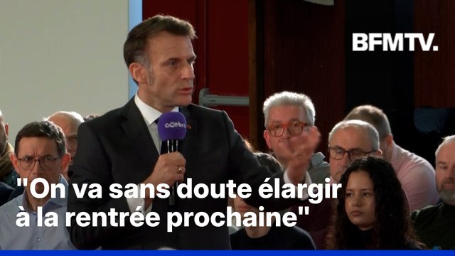 Interdiction du téléphone portable: On va sans doute l'élargir au lycée dès la rentrée prochaine , assure Emmanuel Macron