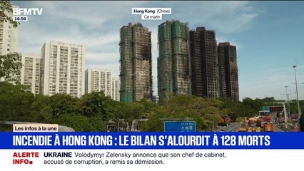 48h après l'incendie à Hong Kong, le bilan provisoire s'alourdit à 128 morts