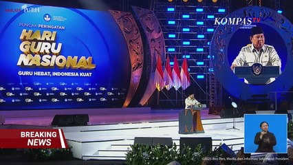 Hadiri Peringatan Hari Guru Nasional, Prabowo Sampaikan Duka Bencana Banjir-Longsor di Sumatera