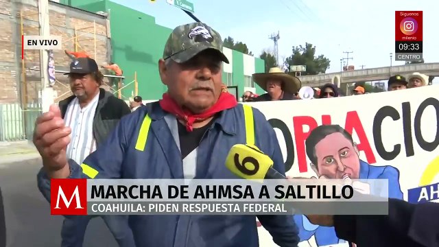 Extrabajadores de AHMSA marchan a Saltillo para exigir respuesta del gobierno federal