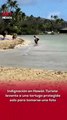 🐢 Un turista en #Hawái levantó a una tortuga protegida solo para una foto… y luego la dejó caer. Redes exigen castigo.