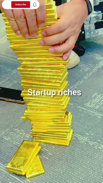 Startup Riches 💰 | Gold Bar Stacking Challenge for Success Motivation (Global Viral Video)