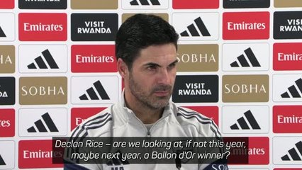Arteta sees 'immense' Rice as future Ballon d'Or candidate