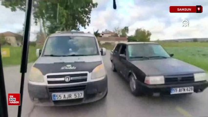 Samsun'da trafiği tehlikeye düşüren sürücüye 15 bin 406 lira ceza