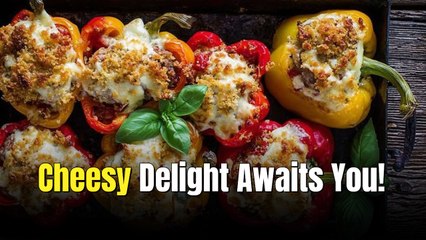 Mini Italian Meatball Mac and Cheese Stuffed Peppers