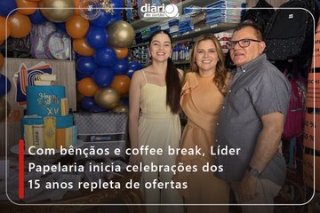 Com bênçãos e coffee break, Líder Papelaria inicia celebrações dos 15 anos repleta de ofertas