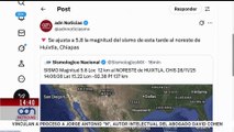 🚨¡Última Hora! Reportan sismo de magnitud 5.8 al noreste de Huixtla, Chiapas