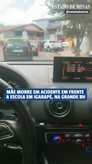 Mãe morre em acidente em frente a escola em Igarapé, na Grande BH