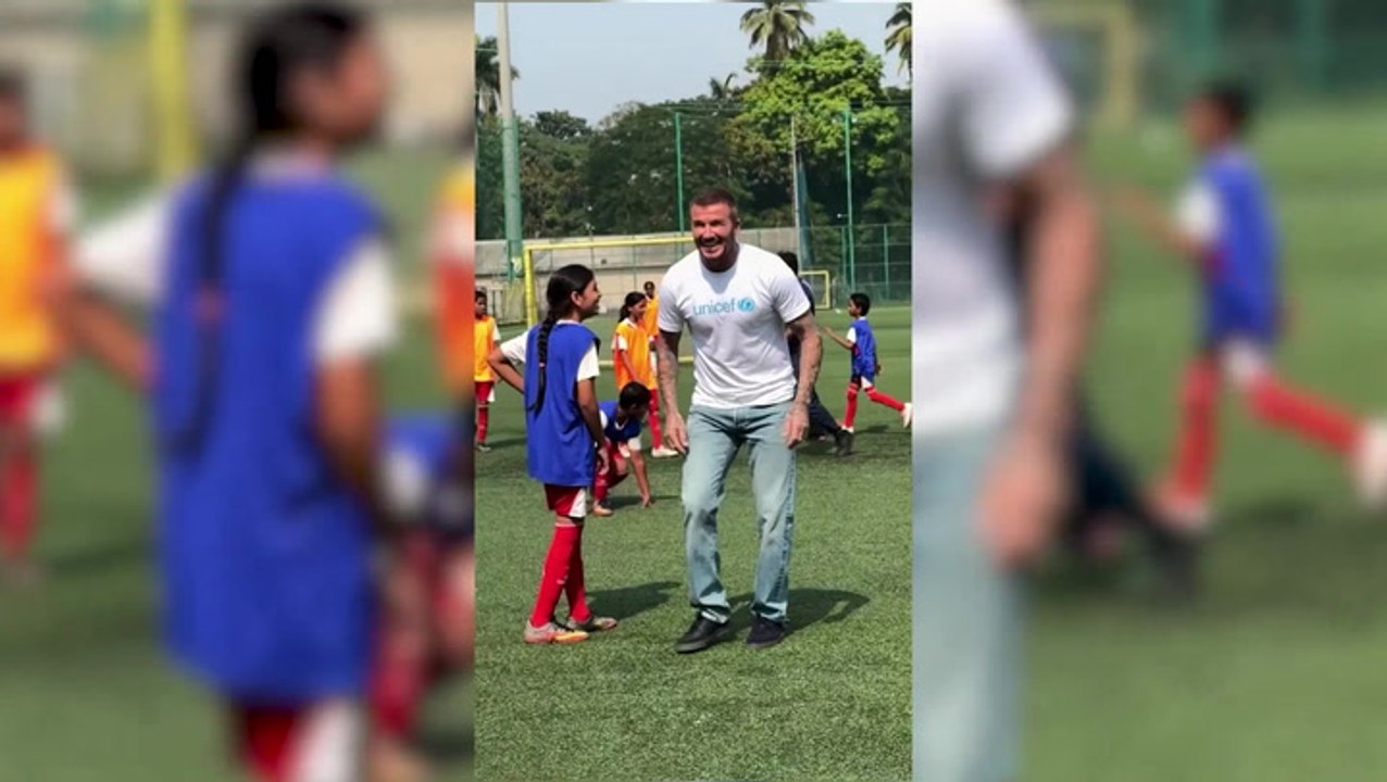 David Beckham wows children with football skills during India visit