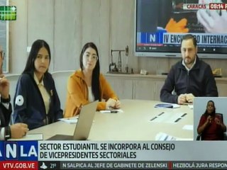 Sector estudiantil venezolano se incorpora al Consejo de Vicepresidentes Sectoriales