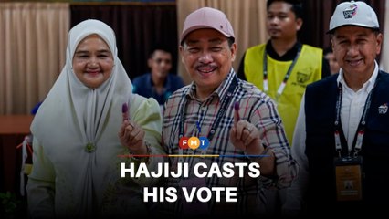 Hajiji Noor, wife cast their votes