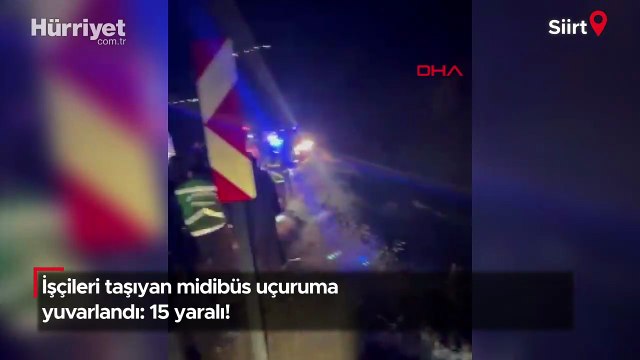İşçileri taşıyan midibüs uçuruma yuvarlandı: 15 yaralı!