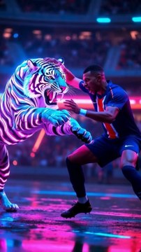 Neon Animal Legends Squad, Ronaldo, Messi, Neymar, Mbappé — Neon Titans #messi #ronaldo #auraedit