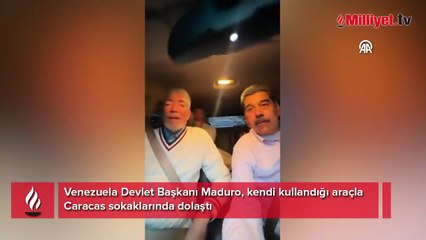 Venezuela lideri Maduro arabasıyla Caracas sokaklarında tur attı! 'Her şey yolunda'