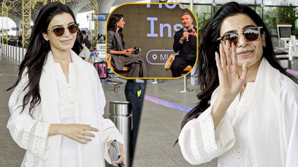 Samantha Ruth Prabhu Exits Mumbai In All-White Elegance After Hosting David Beckham In A Grand Event