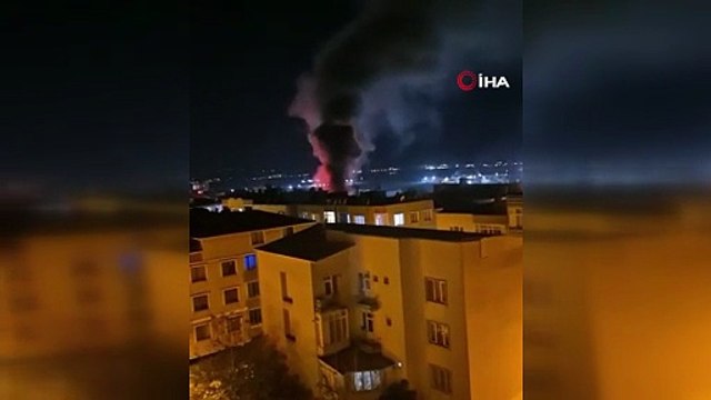 Patlayan pelet soba kafede yangın çıkardı