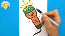 Dibuja una LINTERNA  súper fácil !!! Draw a FLASHLIGHT super easy !!!!