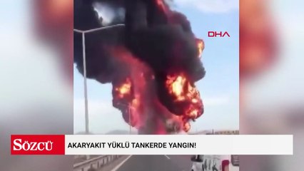 Akaryakıt yüklü tankerde yangın!