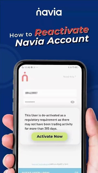 How to Reactivate Navia Account