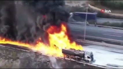 Yanan yakıt tankerine patlamadan müdahale ederek faciayı önlediler