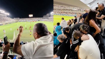 La emoción del padre de Neymar tras el gol de su hijo con Santos
